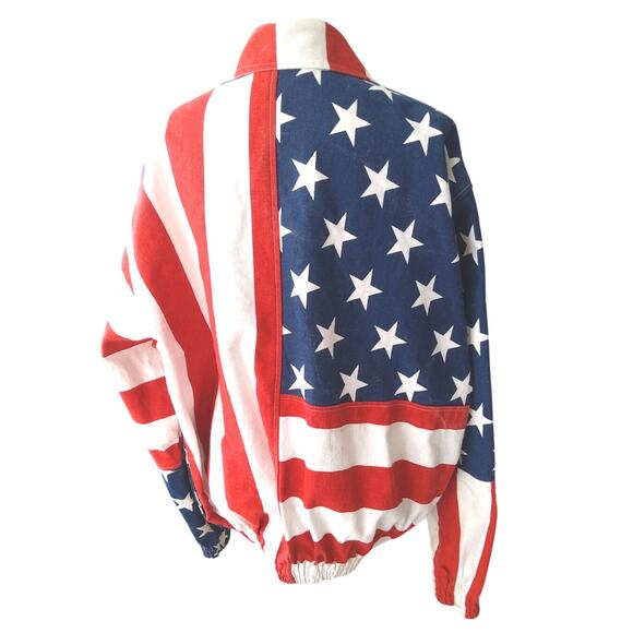 Vintage Americana Flag Bomber XXL Men’s Jacket Zip USA Patriotic - Picture 2 of 10